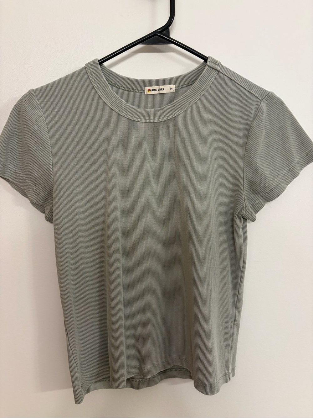 Marine Layer Lexi Rib Sage Green medium Short Sleeve Tee